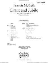 Cover icon of Chant and Jubilo (COMPLETE) sheet music for concert band by Francis McBeth and Clarence Barber, intermediate skill level