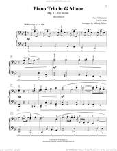 Cover icon of Piano Trio In G Minor, Op. 17, 1st Mvmt (arr. Melody Bober) sheet music for piano four hands by Clara Schumann and Melody Bober, classical score, intermediate skill level