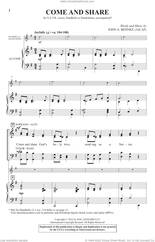 Cover icon of Come And Share sheet music for choir (SATB: soprano, alto, tenor, bass) by John A. Behnke, intermediate skill level