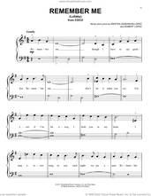 Cover icon of Remember Me (Lullaby) (from Coco) sheet music for piano solo by Kristen Anderson-Lopez & Robert Lopez, Kristen Anderson-Lopez and Robert Lopez, beginner skill level