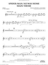 Cover icon of Spider-Man: No Way Home Main Theme (arr. Vinson) sheet music for concert band (pt.2 - Eb alto saxophone) by Michael Giacchino and Johnnie Vinson, intermediate skill level