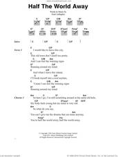 Cover icon of Half The World Away sheet music for guitar (chords) by Oasis and Noel Gallagher, intermediate skill level