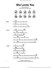 Cover icon of She Loves You sheet music for guitar (chords) by The Beatles, John Lennon and Paul McCartney, intermediate skill level