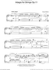 Cover icon of Adagio For Strings Op.11, (intermediate) sheet music for piano solo by Samuel Barber, classical score, intermediate skill level