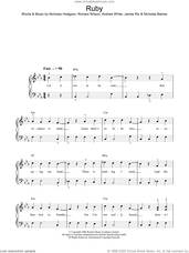 Cover icon of Ruby sheet music for piano solo by Kaiser Chiefs, Andrew White, James Rix, Nicholas Baines, Nicholas Hodgson and Richard Wilson, easy skill level