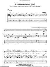 Cover icon of Four Horsemen Of 2012 sheet music for guitar (tablature) by Klaxons, James Righton, Jamie Reynolds and Simon Taylor-Davies, intermediate skill level