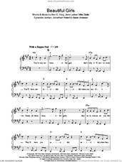 Cover icon of Beautiful Girls sheet music for piano solo by Sean Kingston, Ben E. King, Jerry Leiber, Jonathan Rotem, Kisean Anderson, Mike Stoller and Sylvester Jordan, easy skill level