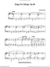 Cover icon of Elegy For Strings, Op.58 sheet music for piano solo by Edward Elgar, classical score, easy skill level
