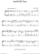 Cover icon of Miserere Mei Deus sheet music for piano solo by Gregorio Allegri, classical score, easy skill level