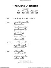 Cover icon of The Guns Of Brixton sheet music for guitar (chords) by The Clash and Paul Simonon, intermediate skill level