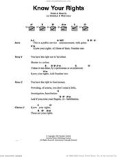 Cover icon of Know Your Rights sheet music for guitar (chords) by The Clash, Joe Strummer and Mick Jones, intermediate skill level