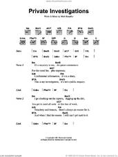Cover icon of Private Investigations sheet music for guitar (chords) by Dire Straits and Mark Knopfler, intermediate skill level
