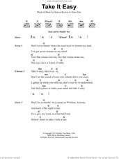 Cover icon of Take It Easy sheet music for guitar (chords) by Glenn Frey, The Eagles and Jackson Browne, intermediate skill level