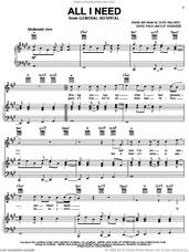 Cover icon of All I Need sheet music for voice, piano or guitar by Jack Wagner, Clif Magness, David Pack and Glen Ballard, intermediate skill level