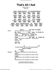 Cover icon of That's All I Ask sheet music for guitar (chords) by Jeff Buckley and Horace Ott, intermediate skill level