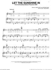 Cover icon of Let The Sunshine In sheet music for voice, piano or guitar by The Fifth Dimension, Hair (Musical), Galt MacDermot, Gerome Ragni and James Rado, intermediate skill level