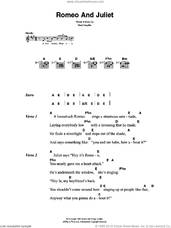 Cover icon of Romeo And Juliet sheet music for guitar (chords) by The Killers and Mark Knopfler, intermediate skill level