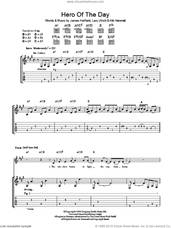 Cover icon of Hero Of The Day sheet music for guitar (tablature) by Metallica, James Hetfield, Kirk Hammett and Lars Ulrich, intermediate skill level