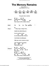 Cover icon of The Memory Remains sheet music for guitar (chords) by Metallica, James Hetfield and Lars Ulrich, intermediate skill level