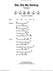 Cover icon of Die, Die My Darling sheet music for guitar (chords) by Metallica and Glenn Danzig, intermediate skill level