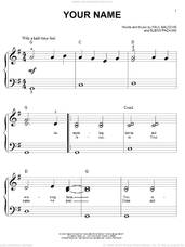 Cover icon of Your Name sheet music for piano solo (big note book) by Paul Baloche and Glenn Packiam, easy piano (big note book)