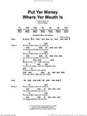 Cover icon of Put Yer Money Where Yer Mouth Is sheet music for guitar (chords) by Oasis and Noel Gallagher, intermediate skill level