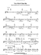Cover icon of You Won't See Me sheet music for voice and other instruments (fake book) by The Beatles, John Lennon and Paul McCartney, intermediate skill level