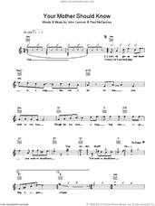 Cover icon of Your Mother Should Know sheet music for voice and other instruments (fake book) by The Beatles, John Lennon and Paul McCartney, intermediate skill level