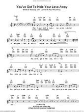 Cover icon of You've Got To Hide Your Love Away sheet music for voice and other instruments (fake book) by The Beatles, Barry Mann, Cynthia Weil, John Lennon, Paul McCartney and Phil Spector, intermediate skill level