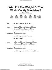 Cover icon of Who Put The Weight Of The World On My Shoulders? sheet music for guitar (chords) by Oasis, Andrew Skeets and Noel Gallagher, intermediate skill level