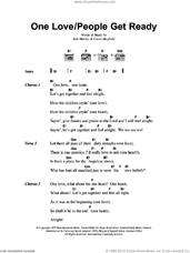 Cover icon of One Love/People Get Ready sheet music for guitar (chords) by Bob Marley and Curtis Mayfield, intermediate skill level
