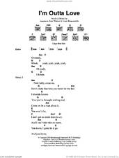 Cover icon of I'm Outta Love sheet music for guitar (chords) by Anastacia, Louis Biancaniello and Sam Watters, intermediate skill level