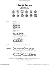 Cover icon of Like A Prayer sheet music for guitar (chords) by Madonna and Patrick Leonard, intermediate skill level
