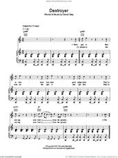 Cover icon of Destroyer sheet music for voice, piano or guitar by David Gray, intermediate skill level