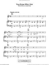 Cover icon of You Know Who I Am sheet music for voice, piano or guitar by Leonard Cohen, intermediate skill level