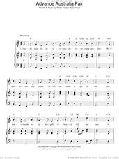 Cover icon of Advance Australia Fair (Australian National Anthem) sheet music for voice, piano or guitar by Peter Dodds McCormick, intermediate skill level