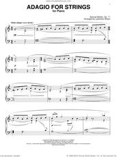 Cover icon of Adagio For Strings sheet music for piano solo by Samuel Barber, classical score, intermediate skill level