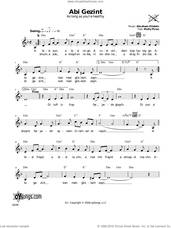Cover icon of Abi Gezint (As Long As You're Healthy) sheet music for voice and other instruments (fake book) by Abraham Ellstein, intermediate skill level