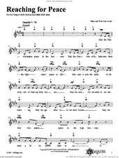 Cover icon of Reaching for Peace sheet music for voice and other instruments (fake book) by Lisa Levine, intermediate skill level