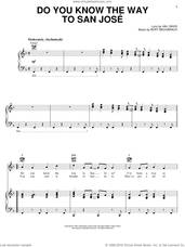 Cover icon of Do You Know The Way To San Jose sheet music for voice, piano or guitar by Dionne Warwick, Bacharach & David, Burt Bacharach and Hal David, intermediate skill level
