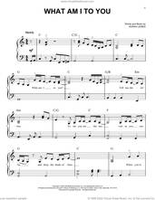 Cover icon of What Am I To You sheet music for piano solo by Norah Jones, easy skill level