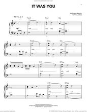Cover icon of It Was You sheet music for piano solo by Norah Jones, easy skill level