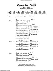Cover icon of Come And Get It sheet music for guitar (chords) by AC/DC, Angus Young and Malcolm Young, intermediate skill level