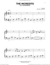 Cover icon of The Incredits (from The Incredibles) sheet music for piano solo by Michael Giacchino, beginner skill level