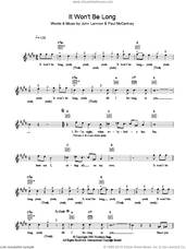 Cover icon of It Won't Be Long sheet music for voice and other instruments (fake book) by The Beatles, John Lennon and Paul McCartney, intermediate skill level