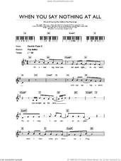 Cover icon of When You Say Nothing At All sheet music for piano solo (chords, lyrics, melody) by Ronan Keating, Don Schlitz and Paul Overstreet, intermediate piano (chords, lyrics, melody)