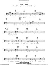 Cover icon of I'm A Loser sheet music for voice and other instruments (fake book) by The Beatles, John Lennon and Paul McCartney, intermediate skill level