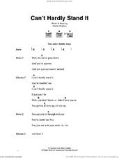 Cover icon of Can't Hardly Stand It sheet music for voice, piano or guitar by Charlie Feathers, intermediate skill level