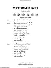 Cover icon of Wake Up Little Susie sheet music for guitar (chords) by Everly Brothers, Boudleaux Bryant and Felice Bryant, intermediate skill level