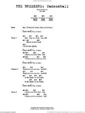 Cover icon of Cannonball sheet music for guitar (chords) by The Breeders and Kim Deal, intermediate skill level